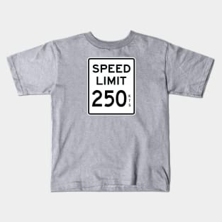 SPEED LIMIT 250 KTS - Aviation Road Sign Kids T-Shirt